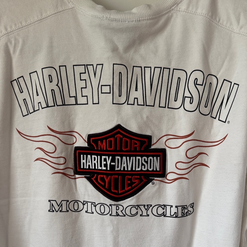 Harley-Davidson White Long Sleeve Tee with Logo Size Large